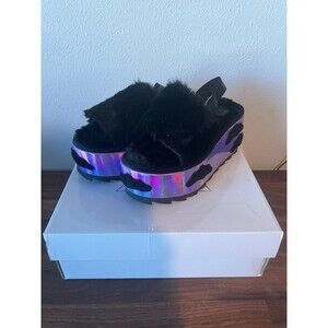 Stylish Black and Iridescent Women's Platform Shoes